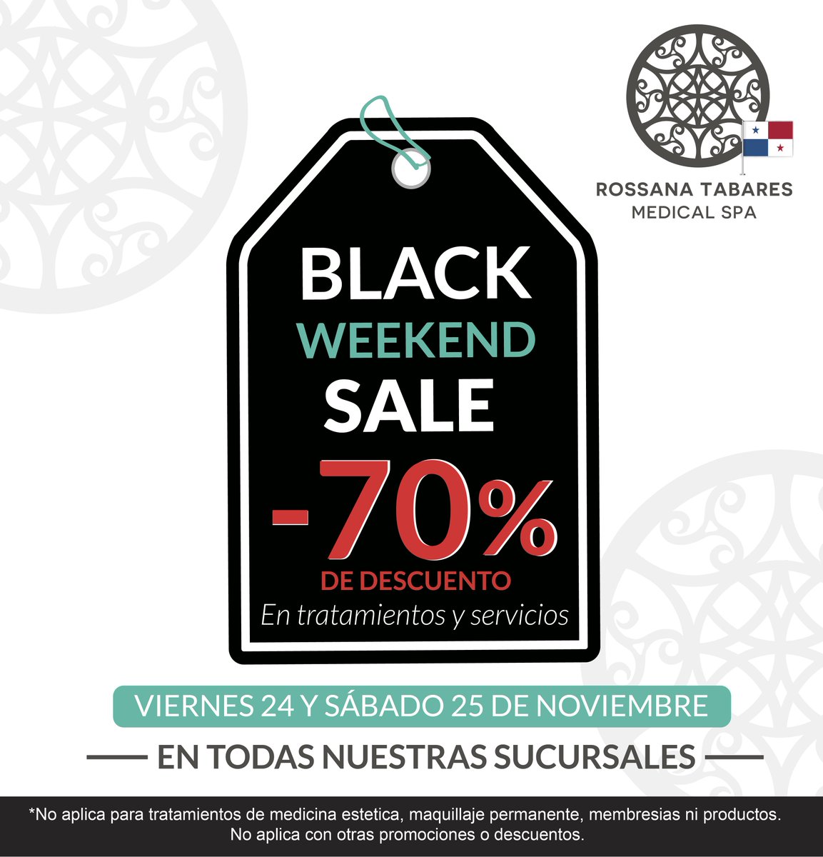 Estamos de #BlackFriday Sale aprovecha nuestros tratamientos y servicios -70% de descuento en todas nuestras sucursales. #Panama