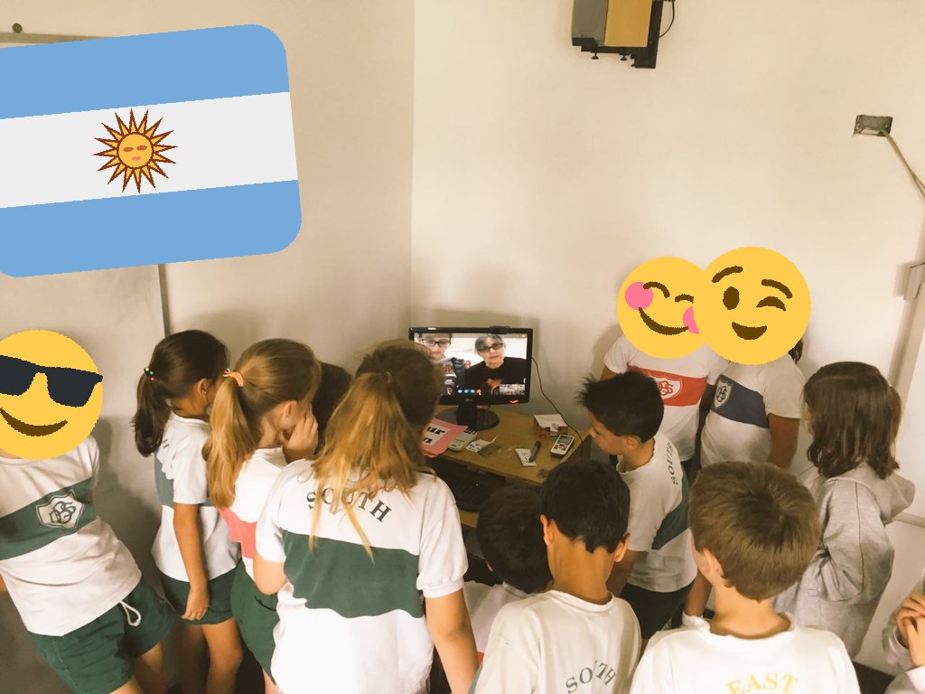 BDSP4B's tweet photo. #Day171 we played #mysteryskype with our new friends in Portugal.  Thanks, @SkypeClassroom and @musicadc2013. Nice warm up for #skypeathon https://t.co/3AfYxWReuE