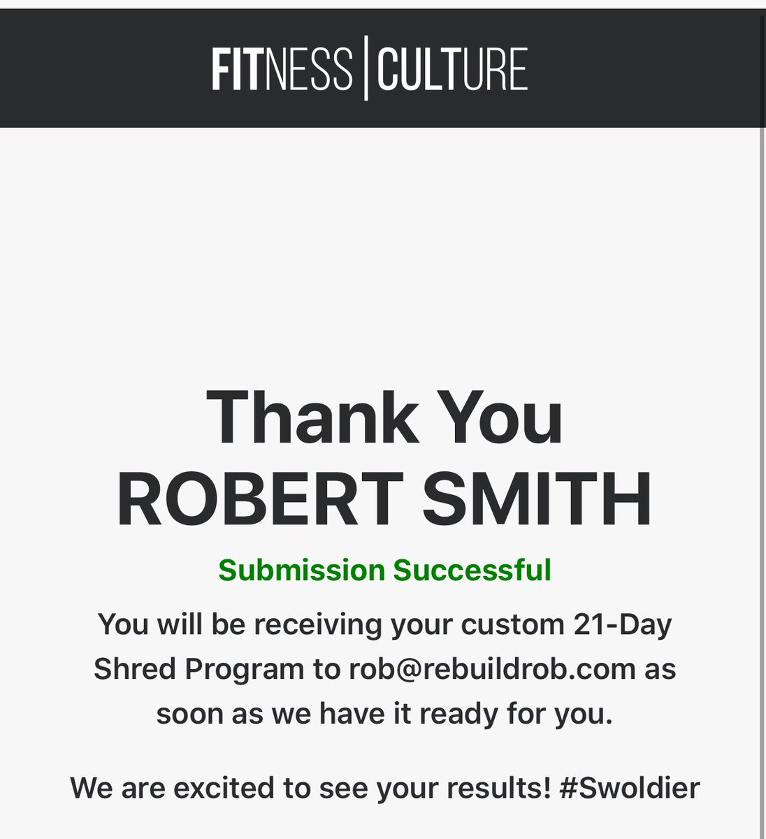 rxbchat's tweet photo. Well I’ve gone and done it @stevecook - 21 Days!!! #SwoldierNation / #FITNESSCULTURE meets #RebuildRob https://t.co/mnfjQtmiEW