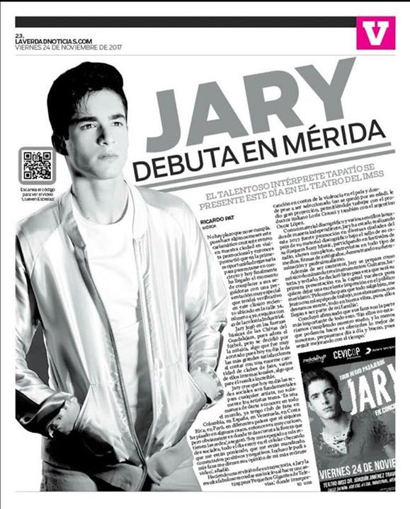 Jaryoficial's tweet photo. Gracias @LVerdadYucatan por esta increíble nota! #JaryArmy, a quien veré hoy en el Teatro del IMSS Mérida? La pasaremos increíble! https://t.co/Ju9EvBj028