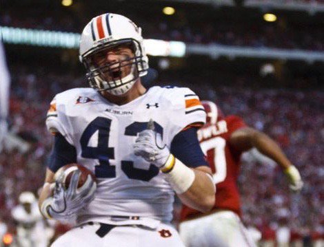 CoachGeneChizik's tweet photo. 5 Delay, my favorite red zone play, was the call. Cam fakes run to right, TE delays and goes left. Cam turned &amp; found Lutzenkirchen for the go-ahead TD. And that, ladies and gentlemen, is how the "Lutzie" was born. Toomers Corner turned white that night. #Ironbowl #TheComeback https://t.co/wtdc4s2Y4A