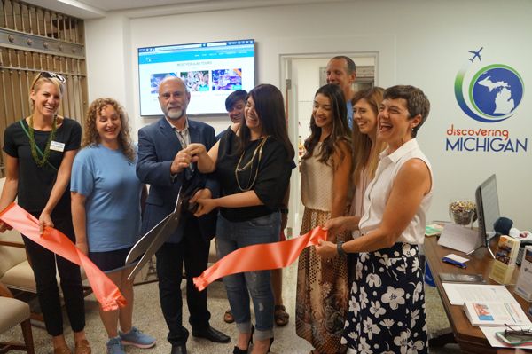 Discovering_Mi's tweet photo. #tbt to Discovering Michigan ribbon cutting ceremony… So proud and a HUGE thank you to everyone that celebrated with us! https://t.co/kEfK1kBET1