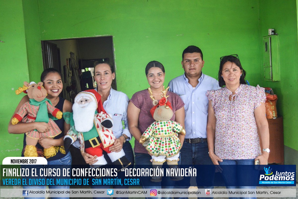 SanMartinCAM's tweet photo. Finalizo El Curso de Confecciones  “Decoración Navideña” en  la vereda el Diviso del Municipio de San Martín, Cesar. https://t.co/7FuIW5IOn4