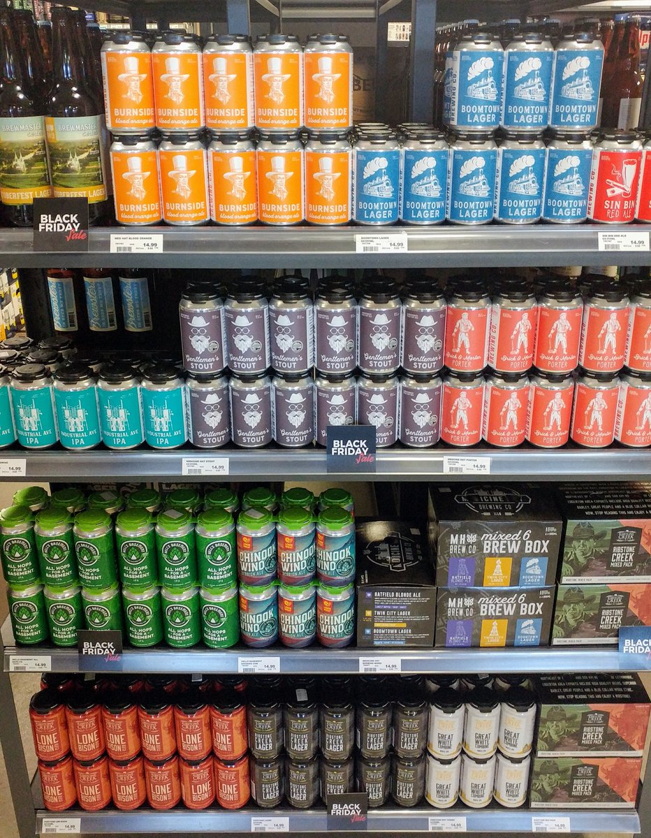 CanexLiquorEdm's tweet photo. When you can't decide which beer to put on sale for the #blackfridaysale ... Why not all of them? 15% off ALL ALBERTA CRAFT BEER, FRI-SUN #abbeer @DandyAlesYYC @benchcreekbrew @blindmanbrewery @MHBrewCo @Twosergeants @RibstoneCreek @alley_kat_beer @WeAreBrewsters @HellsBasementMH https://t.co/sjSpkxsIpa