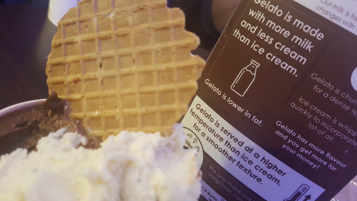 leesto's tweet image. Gelato is lower in fat. Well that&apos;s me sold #phpem17