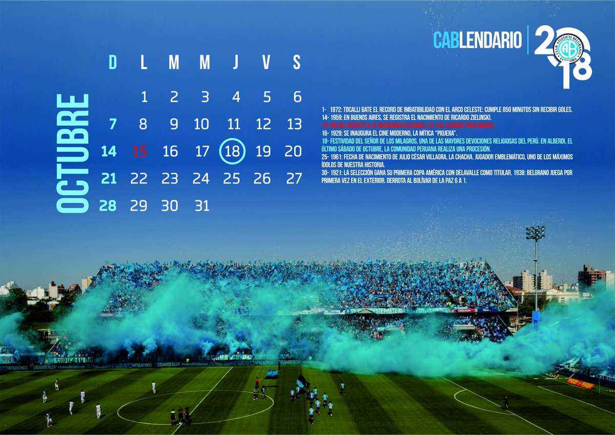 BiblioteCAB26J's tweet photo. Muy pronto se viene la edición 2018 del @CABlendario ! En esta oportunidad homenajeamos a nuestro Gigante, con imágenes de toda su historia. Como todos los años, incluimos las fechas destacadas de @Belgrano , Alberdi y su pueblo. https://t.co/iliU92fDUc