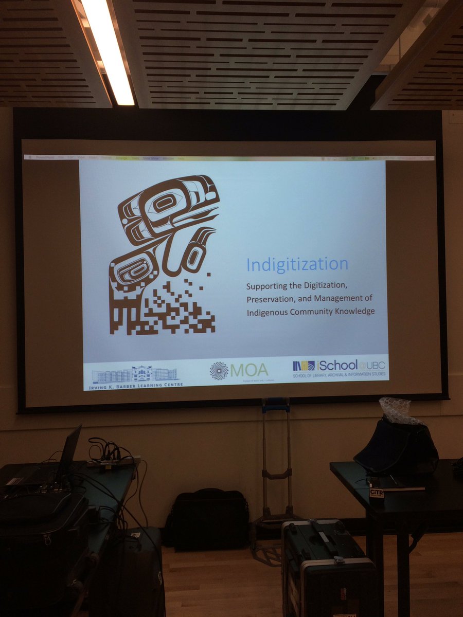 CiTRradio's tweet photo. We're set up for #indigitization resources and training for indigenous communities w/ @UBC_FNIS !! There are still chairs available, pop by room 2311 in the AMS Nest until 4pm https://t.co/SrEUia94Tq