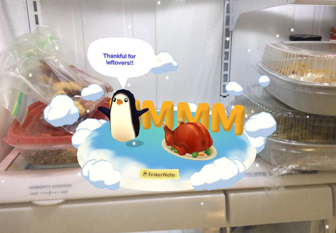 TinkerNote's tweet photo. Forget sales! Nothing tops #Leftovers on #BlackFriday! 
#AugmentedReality #ar #ThanksgivingLeftovers https://t.co/XDc7ooR2zv