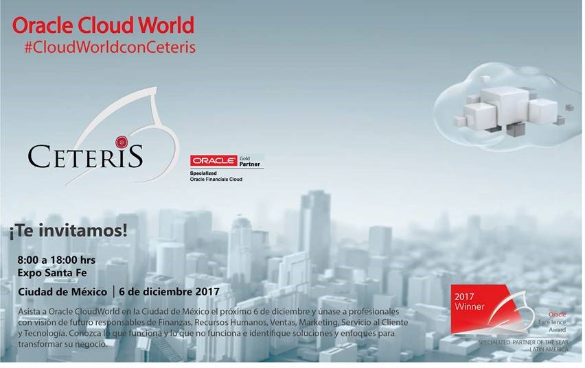 Ceterismx's tweet photo. Ganadores del Award2017 para LatAm en implementación de OracleERP Cloud, patrocinador del OracleCloudWorld2017 hablando de:
Impactos de la fiscalización del SAT sobre el ERP (fac3.3), Business Analytics, Soluciones de migración a IAAS y PAAS. Regístrate en https://t.co/9T2qns0eNb https://t.co/Fob7uvT3uL