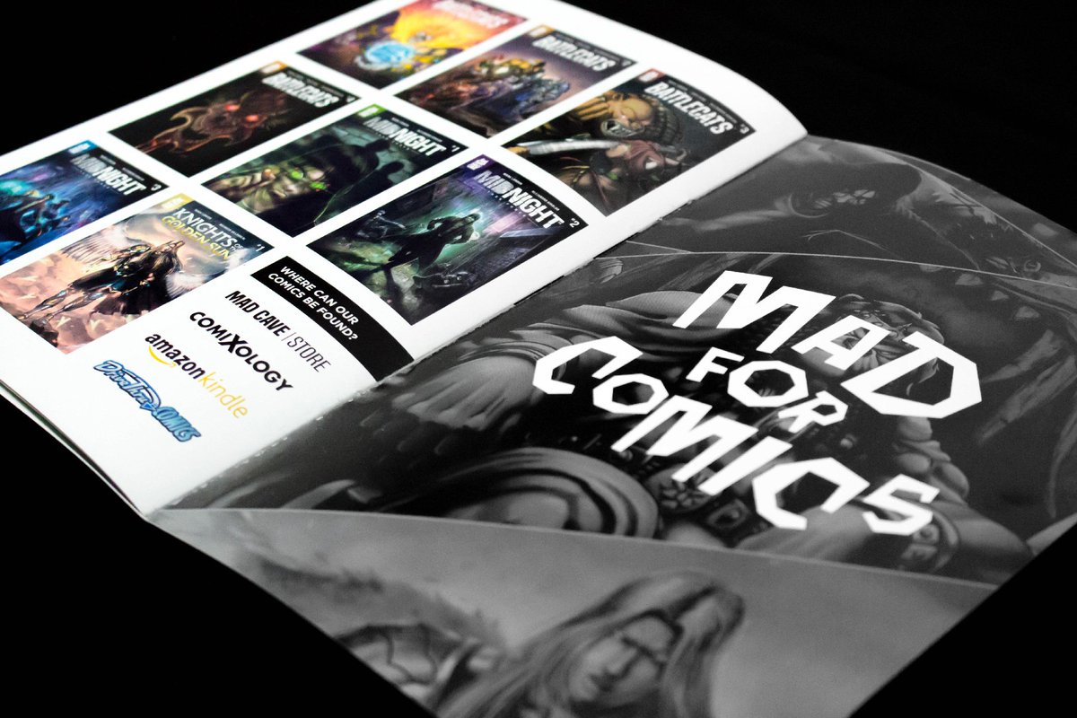MadCaveStudios's tweet photo. NEXT #BLACKFRIDAY STOP? THE #MADCAVE on @DriveThruComics https://t.co/XCZ468JcaV
Find a variety of #Comics at THE CAVE! Love #fantasy, #biblical epics, #cyberpunk? Find them ALL HERE!
#EnterTheMadness #KnightsMC #BattlecatsMC #MidnightMC #NewComics #BlackFriday2017 #MADCAVE https://t.co/mJdzDPxRBP