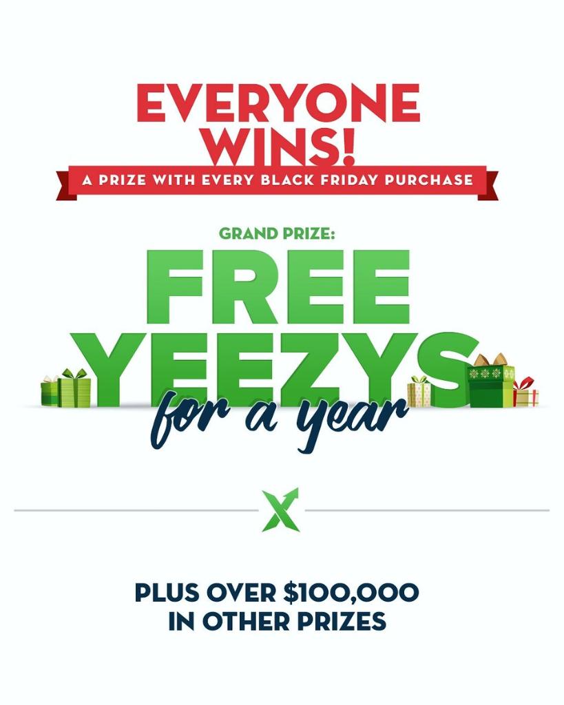 Free Yeezys for a Year and over $100,000 in other prizes! Today only!