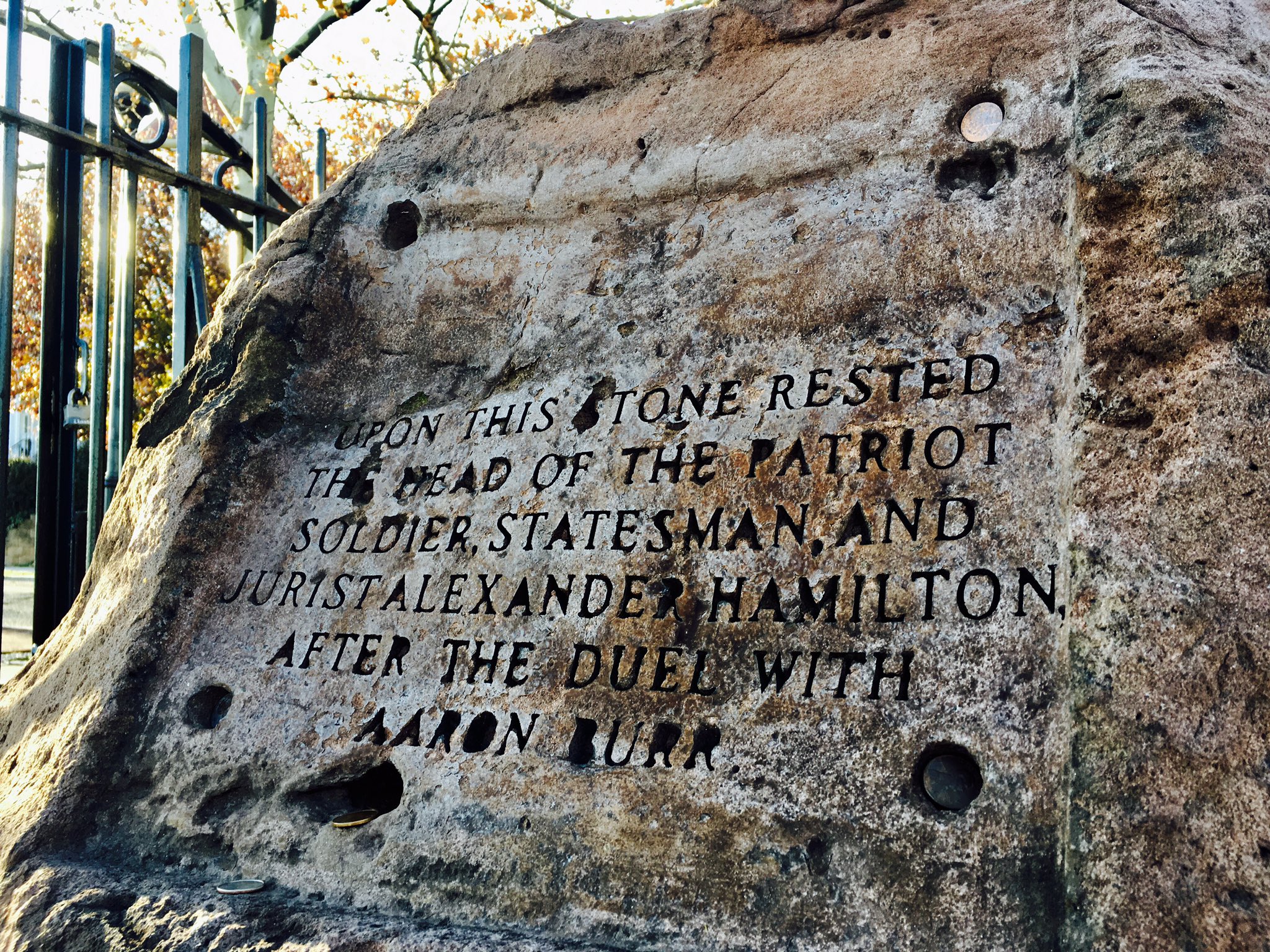 Robbie Fox on X Visited Weehawken Dueling Grounds today where Alexander Hamilton and his son Phillip wound up on the wrong side of a gunfight. Very cool stuff. https t B4K6n5ZcRk X