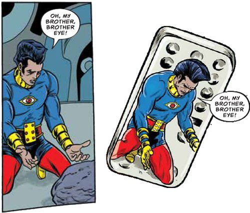 lee_allred's tweet photo. 33 Story panel vs. precog brain-blast Domino moment. You'd think this was all out in advance before I wrote issue #1, wouldn't you? #ActuallyItWas
#LinerNotes https://t.co/m20bMGLx9T