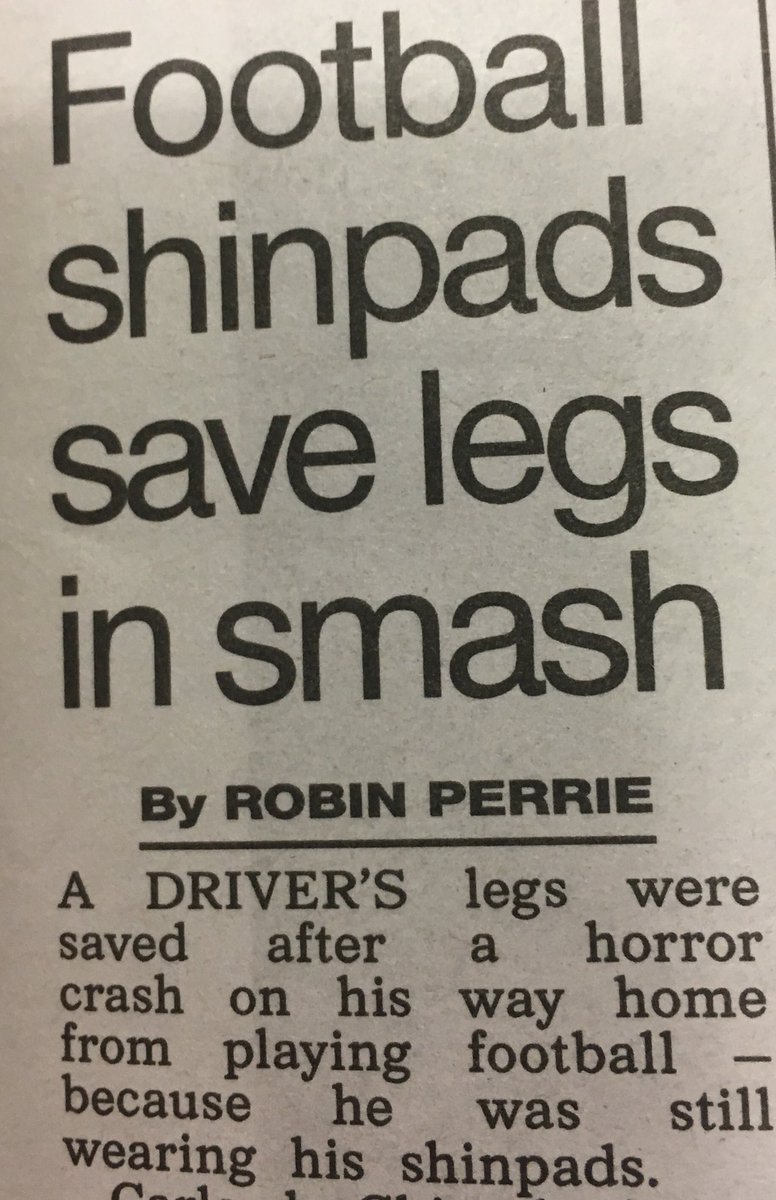 2fs2ls's tweet photo. After reading this I think shin pads whilst driving should be made compulsory like seat belts.#betterthanbrakepads https://t.co/Iqp3kiVQNp
