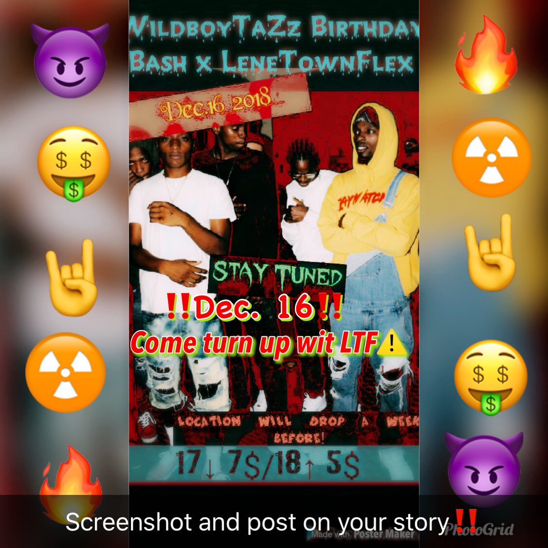 SaebeinTooFresh's tweet photo. 🛑Come TURN UP‼️With @wildboy.taz and the @lenetownflexcr GaNg 🤘🏾💪🏾 For @wildboy.taz 19th Flexday💪🏾. ⚠️EVERYBODY PLEASE COME OUT AND SUPPORT 🙌 17 and under $7 at the door 👏 18 and up $5 at the door⚠️ 🛑Come get LiT AsF.🛑 https://t.co/hjeaZzxXK9