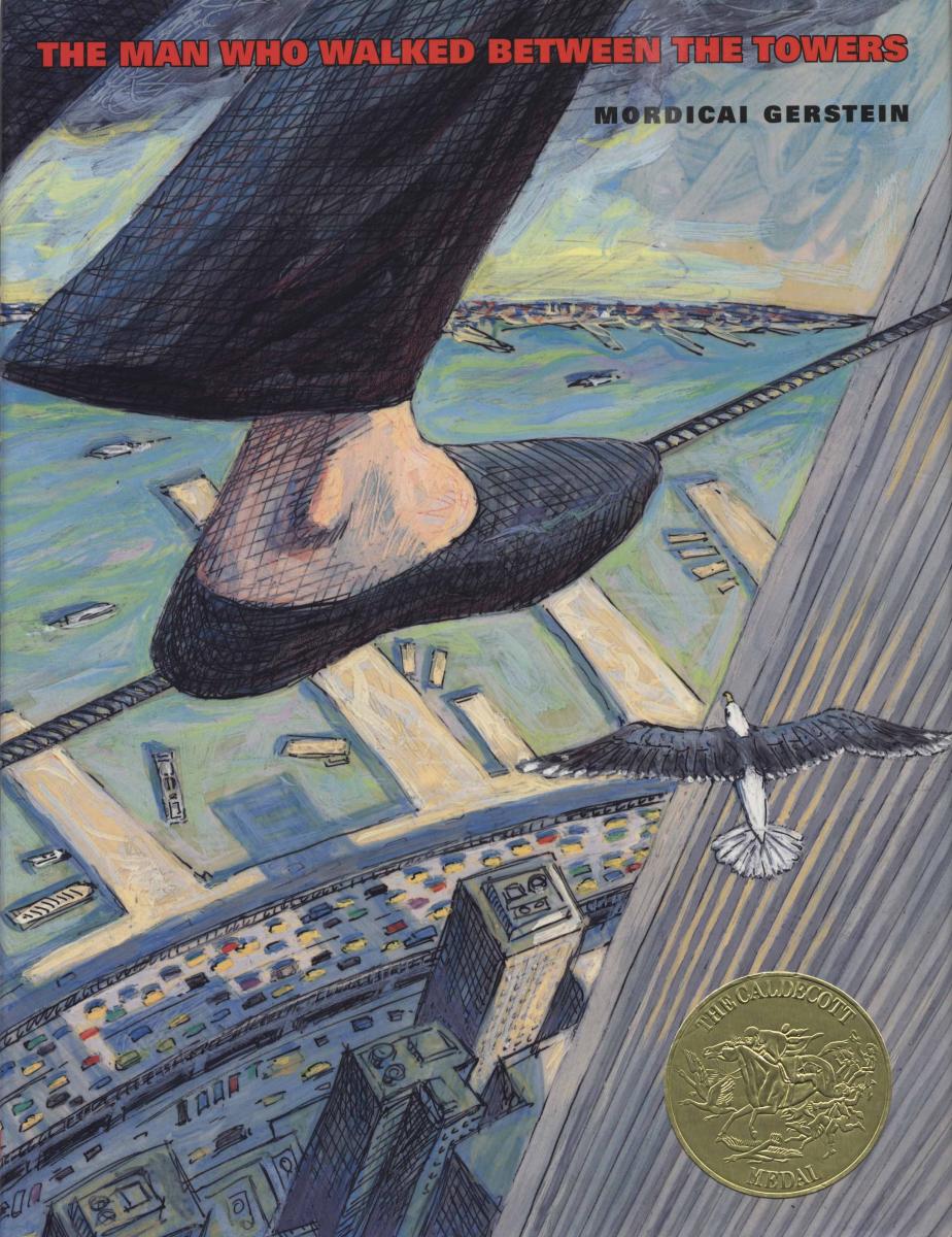 ElemEdJulia's tweet photo. 'The Man who Walked Between the Towers', written and illustrated by Mordicai Gerstein, is such an exciting nonfiction picturebook for readers of all ages! A thrilling true story! #CI3401 https://t.co/16si7O9qoG