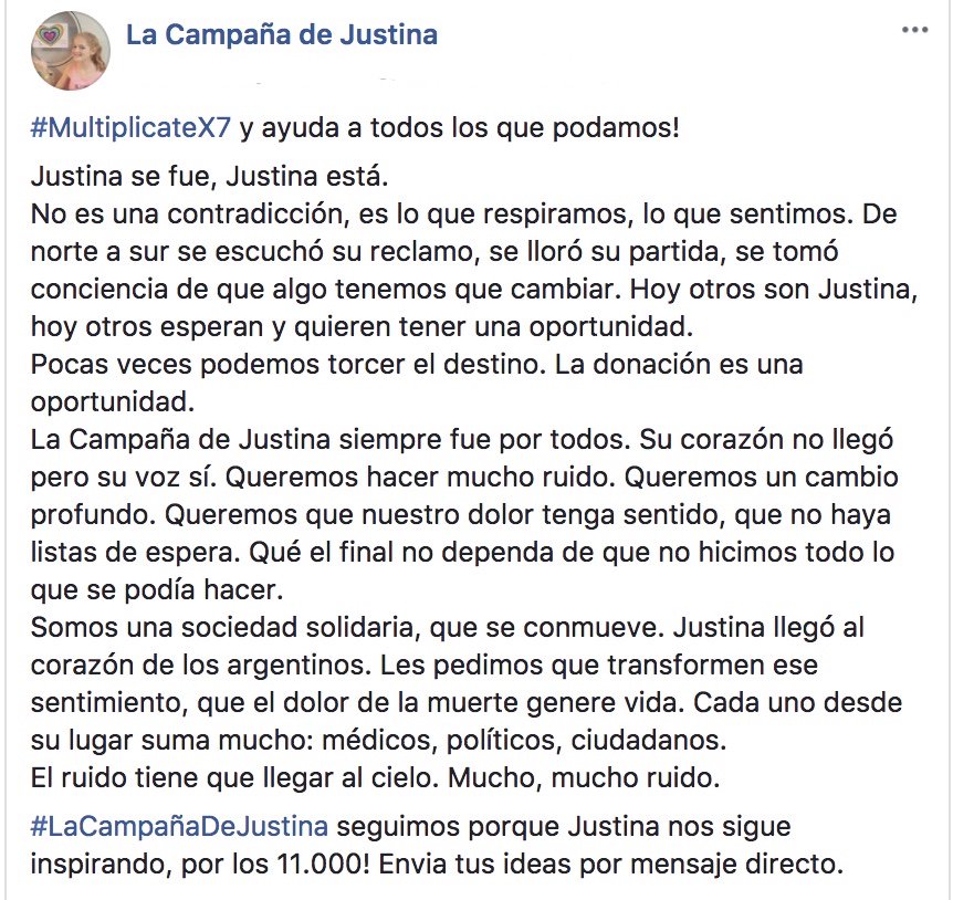 multiplicaTx7's tweet photo. Justina se fue, Justina está.
No es una contradicción, es lo que respiramos, lo que sentimos. De norte a sur se escuchó su reclamo, se lloró su partida, se tomó conciencia de que algo tenemos que cambiar. Hoy otros son Justina, hoy otros esperan y quieren tener una oportunidad. https://t.co/UvOCfSc34c