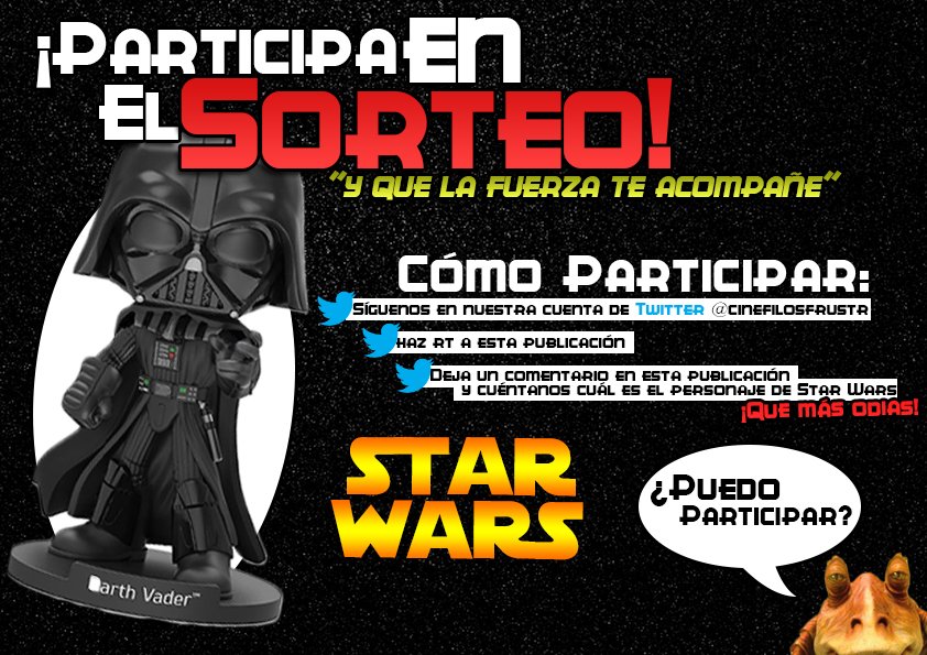 cinefilosfrustr's tweet photo. ¡SORTEAMOS UN FUNKO DE #DARTHVADER! Mira la imagen para seguir las instrucciones. ¡Mucha suerte a todos los participantes! #StarWars #LosUltimosJedi ⬇️⬇️⬇️ ¡HAZ RT Y SÍGUENOS PARA PARTICIPAR! https://t.co/fmxC4KReRb