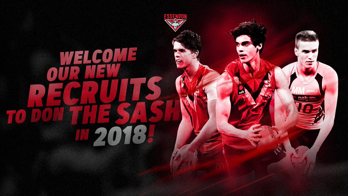 essendonfc's tweet photo. ICYMI: Get to know our new draftees
Jordan Houlahan ➡️ https://t.co/mlaUBRHDBT
Brandon Zerk-Thatcher ➡️ https://t.co/ZPrOILz5iG
Matt Guelfi ➡️ https://t.co/2vDZiMM4JI
#DonTheSash https://t.co/jcbVDCYjqj