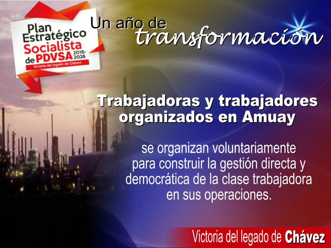 GolpeDeTimonCRP's tweet photo. @RLeon_PDVSA @NMartinezVe @delpinoeulogio A un año de aquel encuentro con @NicolasMaduro y la Clase Obrera Petrolera asumiendo los grandes retos para la transformación y el nuevo modelo d gestión en @PDVSA y los Injertos Socialistas y la Gestión Directa y Democrática, Venceremos! https://t.co/NgiA4Zrt3g