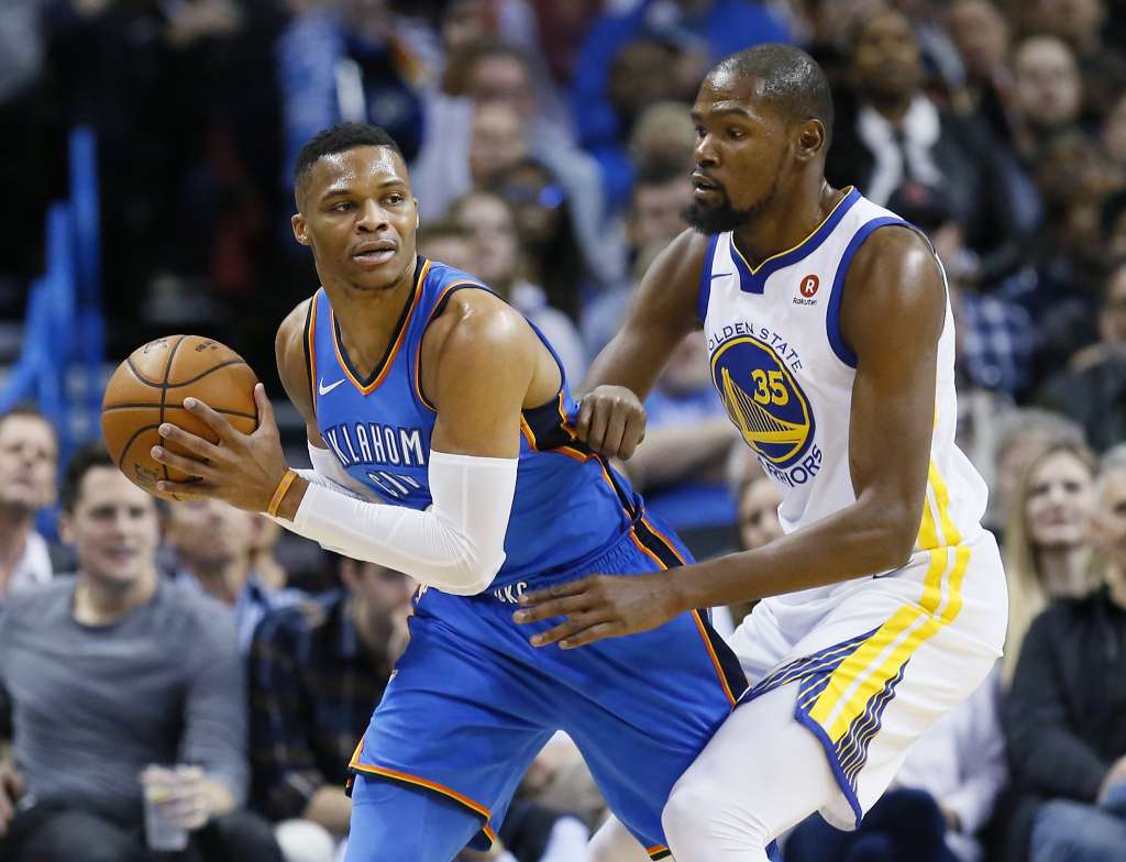 Westbrook answered the bell against the World Champs...and KD! <a href="/russwest44/">Russell Westbrook</a> #OKC #NBA