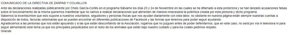 ZarpasyColmillo's tweet photo. COMUNICADO OFICIAL DE LA DIRECTIVA DE ZARPAS Y COLMILLOS https://t.co/THfsTN6xZs