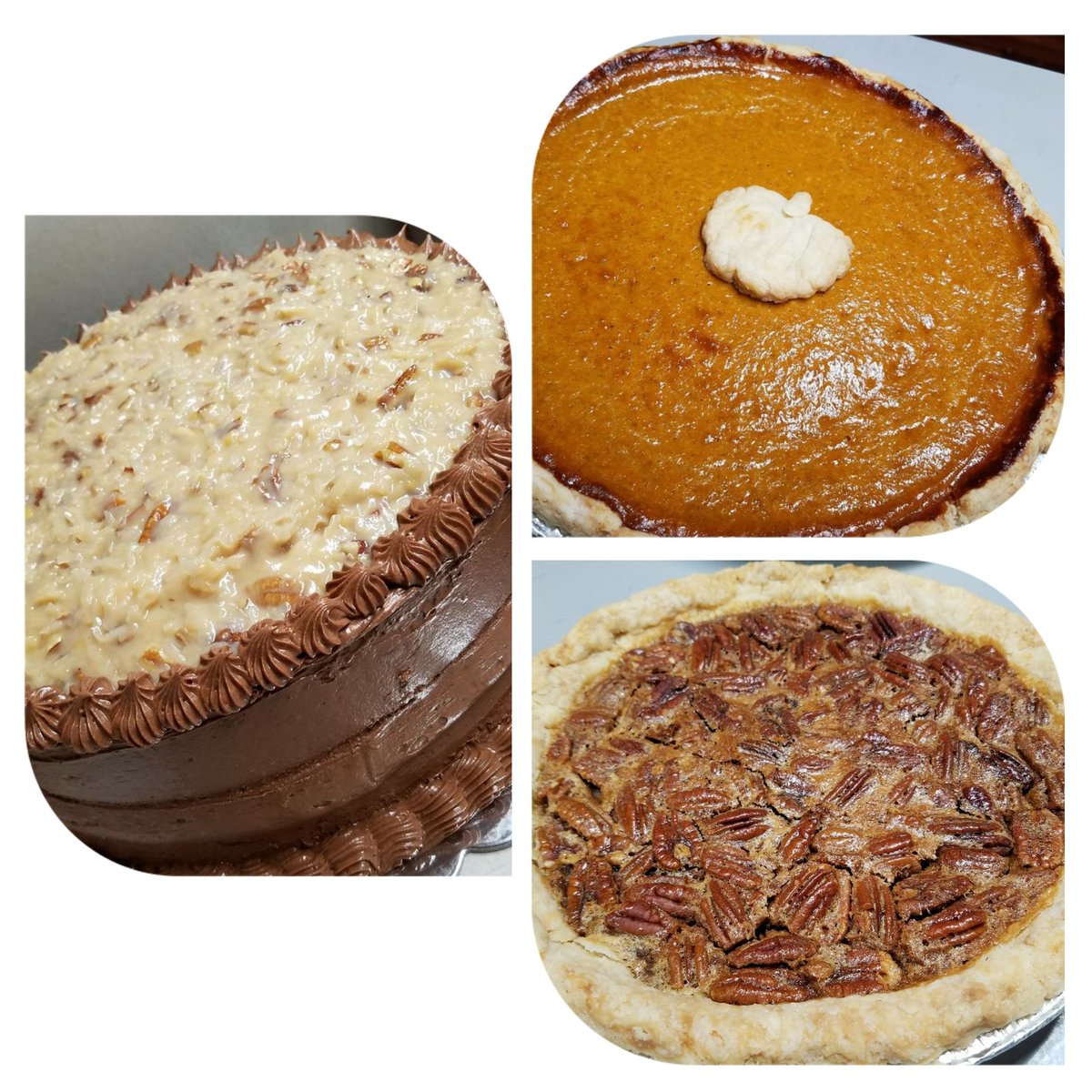 rainwaterchick's tweet photo. Successful order went out today. #caddocove #marina #cafe #easttexas #pumpkinpie #pecanpie #germanchocolatecake https://t.co/BzPlXPb6yW