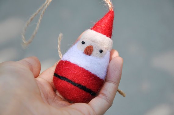 Needle Felted #Santa #Ornament. etsy.me/2n1yaZ1 via <a href="/Etsy/">Etsy</a> #epiconetsy #etsychaching #etsymntt #craftshout