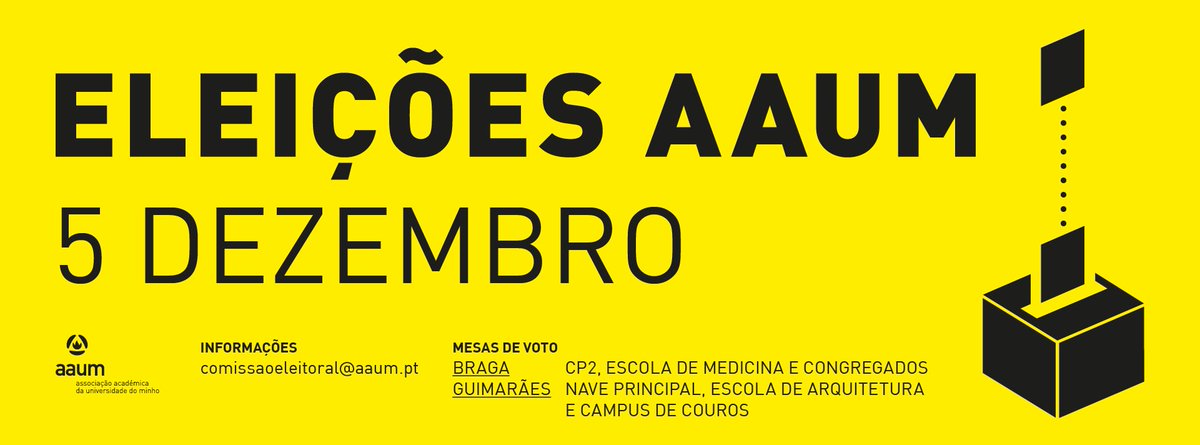 Será no dia 5 de dezembro que se realizarão as eleições dos Órgãos Sociais da Associação Académica da Universidade do Minho.