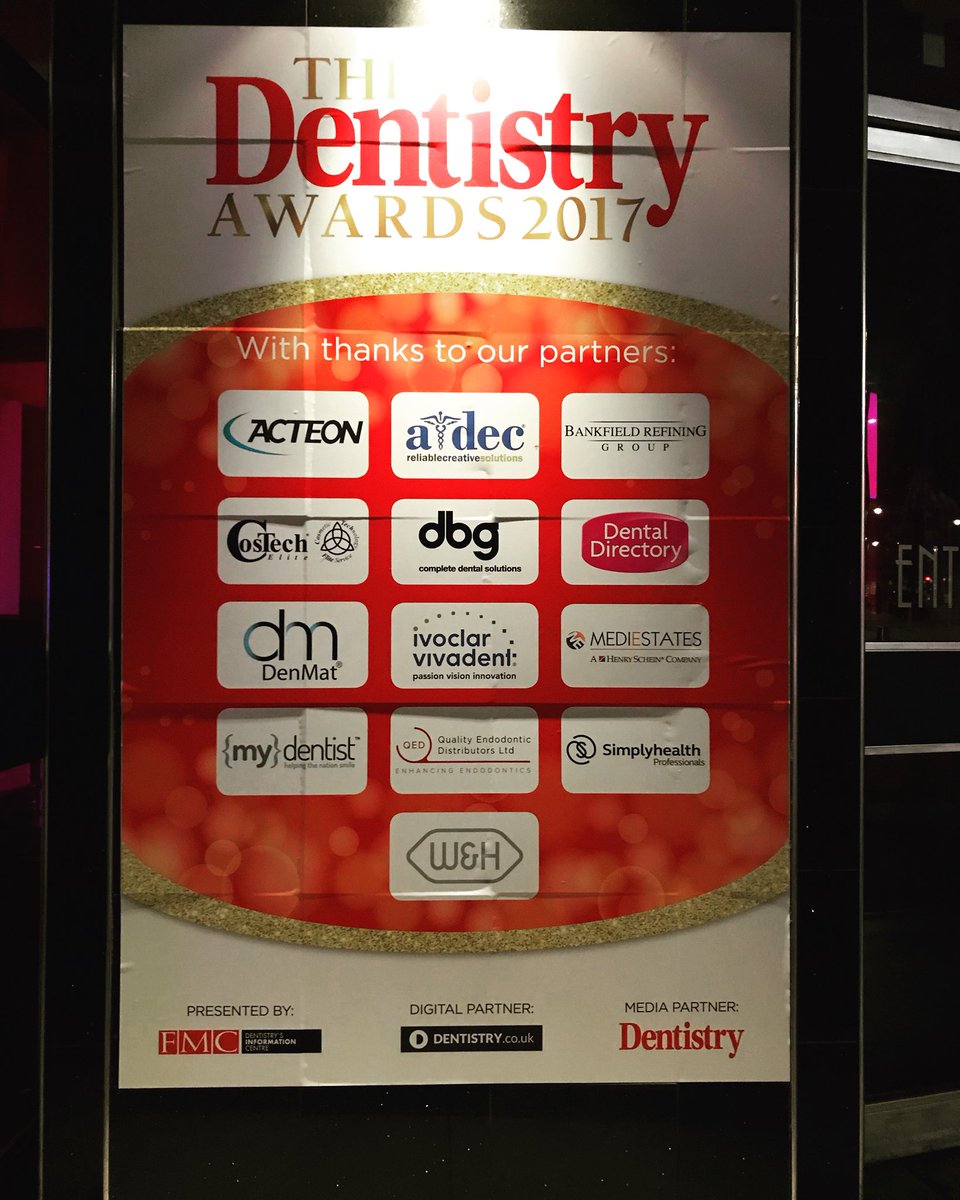 Dentistry's tweet photo. Thank you to all of our sponsors of #DentistryAwards17 https://t.co/JiMJVj7gzT
