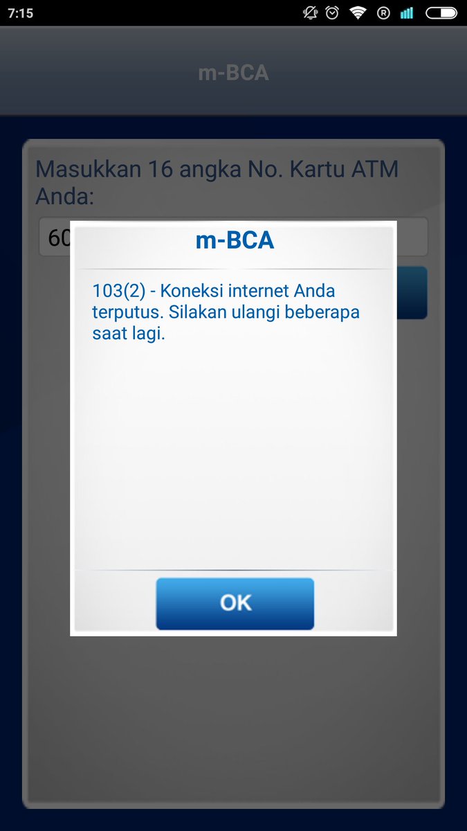 YogiCHYN's tweet photo. @HaloBCA Seperti ini errornya, sudah install ulang apps, pakai jaringan yg supercepat, sama aja. Mohon solusinya. https://t.co/b7R2kY63Pt