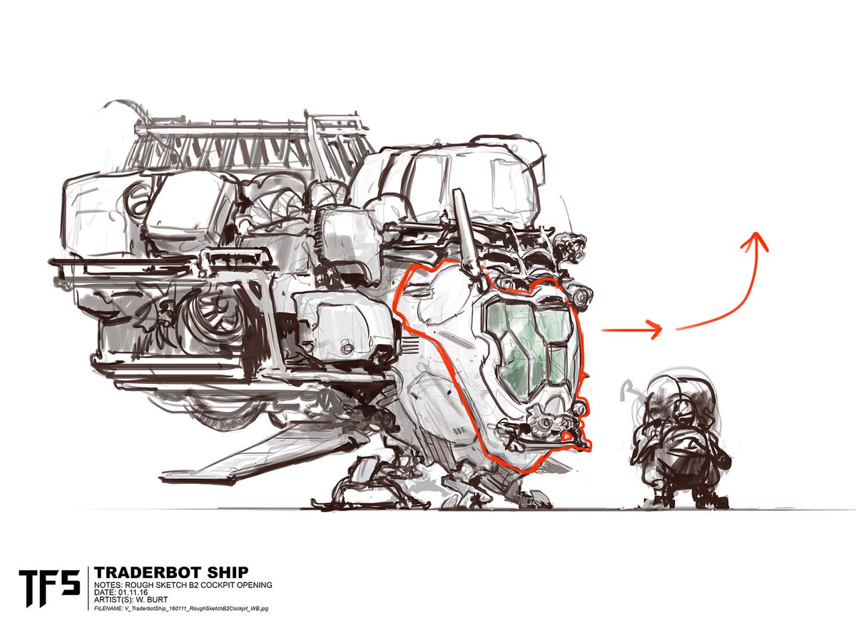 had lots of fun with some rough sketches for the junker ship that the Traderbot might fly around Earth in for TF5 
