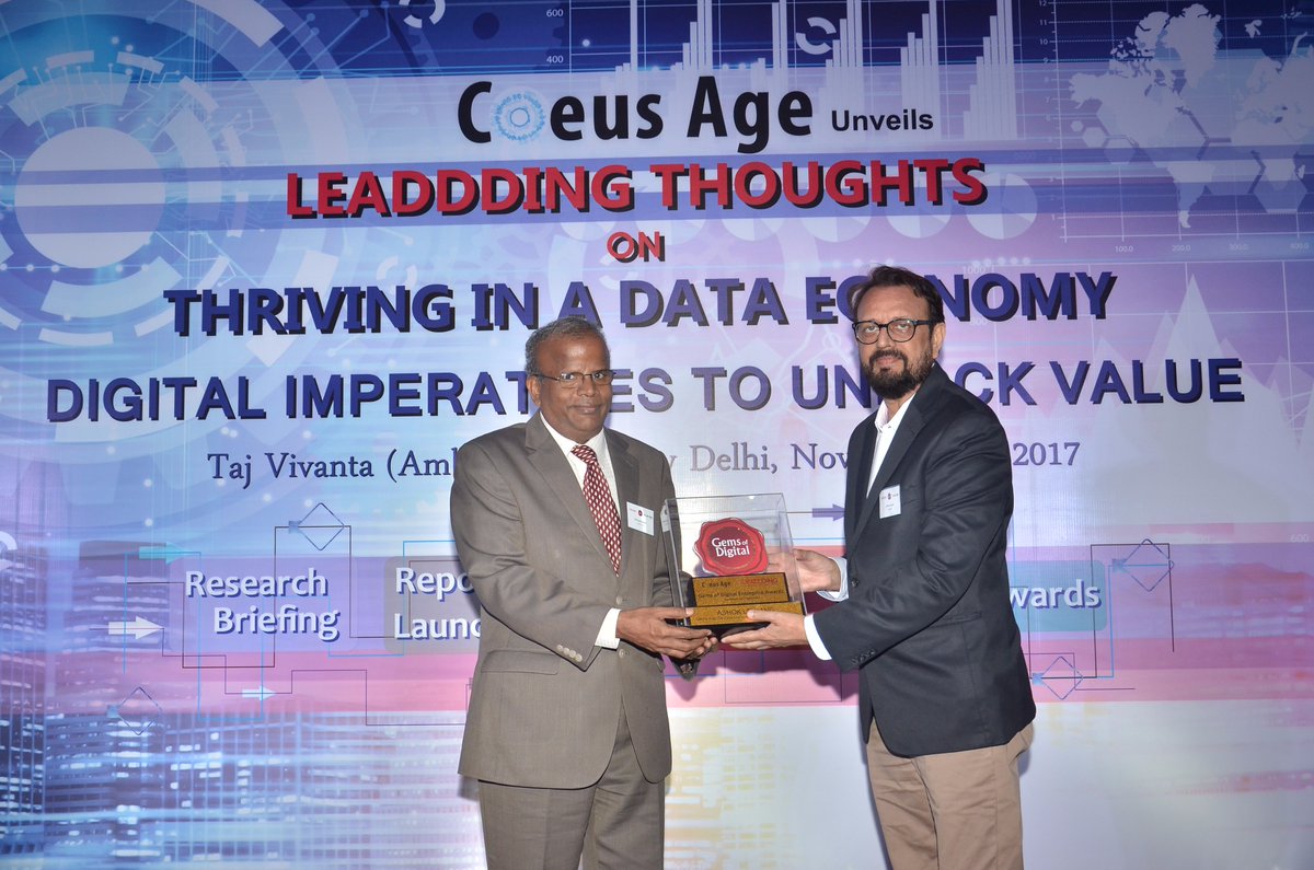 Leaddigitally's tweet photo. Mr. A Sathyanarayanan, GM IT, Ashok Leyland receiving the Gems of Digital Enterprise award.
Now you can read the case study in the report THRIVING IN A DATA ECONOMY online at https://t.co/kvzU6I9Zni, or procure the copy at https://t.co/QvapvCBwD6 https://t.co/9oAbqcfgbX