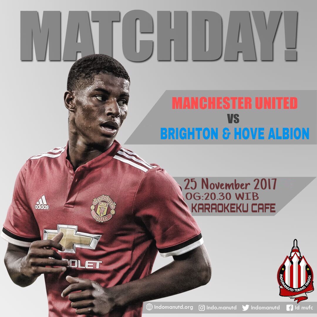 NONTON BOLA SERU 
MANUTD VS BRIGHTON &amp; HOVE ALBION
Malam ini, Open Gate: 20:30 Wib
At KARAOKEKU CAFE (jl.Deblod Sundoro, depan tamsis).
ENGKOL LEKKU!
