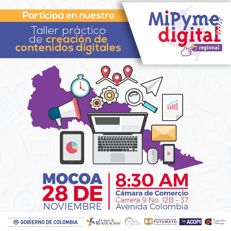 Transforma_Dig's tweet photo. Aprende a posicionar tu empresa con tecnología y llévala a la #TransformaciónDigital en el taller #MiPymeRegional Creación de Contenidos Digitales. Inscríbete: https://t.co/s1kWVqKpIj https://t.co/pKRlk4JT4v