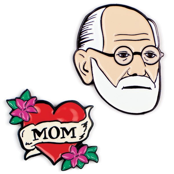 The perfect present for.... mom? Wait, *definitely* not. Must have just been a Freudian slip. Scoop this enamel pin up all the psychologists, philosophers and pals in your life at <a href="/THEMUSEUM/">THEMUSEUM</a>'s Gift Shop in #DTK today! #KWAwesome #Freud #GiftIt #NaughtyOrNice #FreudianSlip