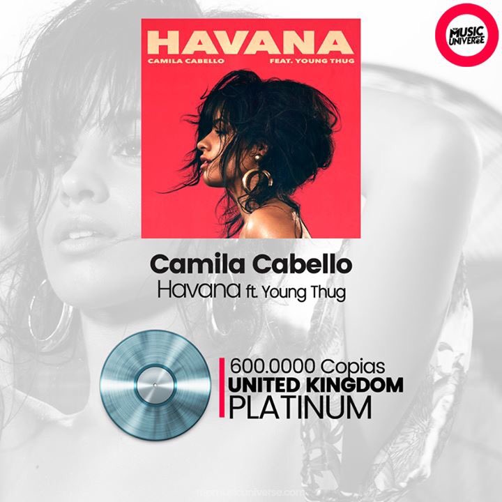 TopMuniverse's tweet photo. “Havana" de Camila Cabello ft. Young Thug es certificado PLATINUM en Reino Unido por vender 600.000 copias en ese país.

¿Te gustó? https://t.co/gQZoghxsPs