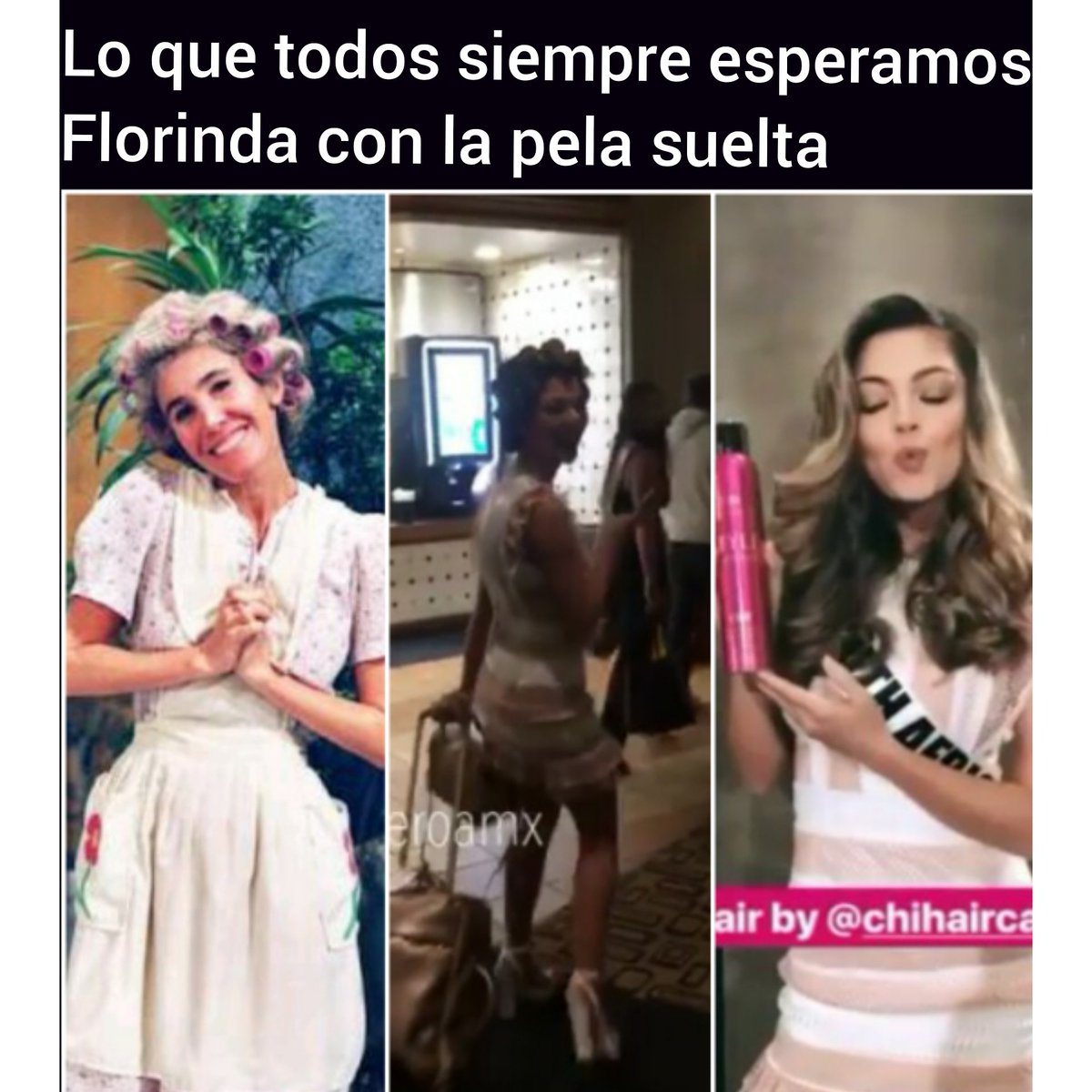 FormicoD's tweet photo. Dona Florinda se quitó las rulas #missuniverse #colombia https://t.co/djkF5FWVHV