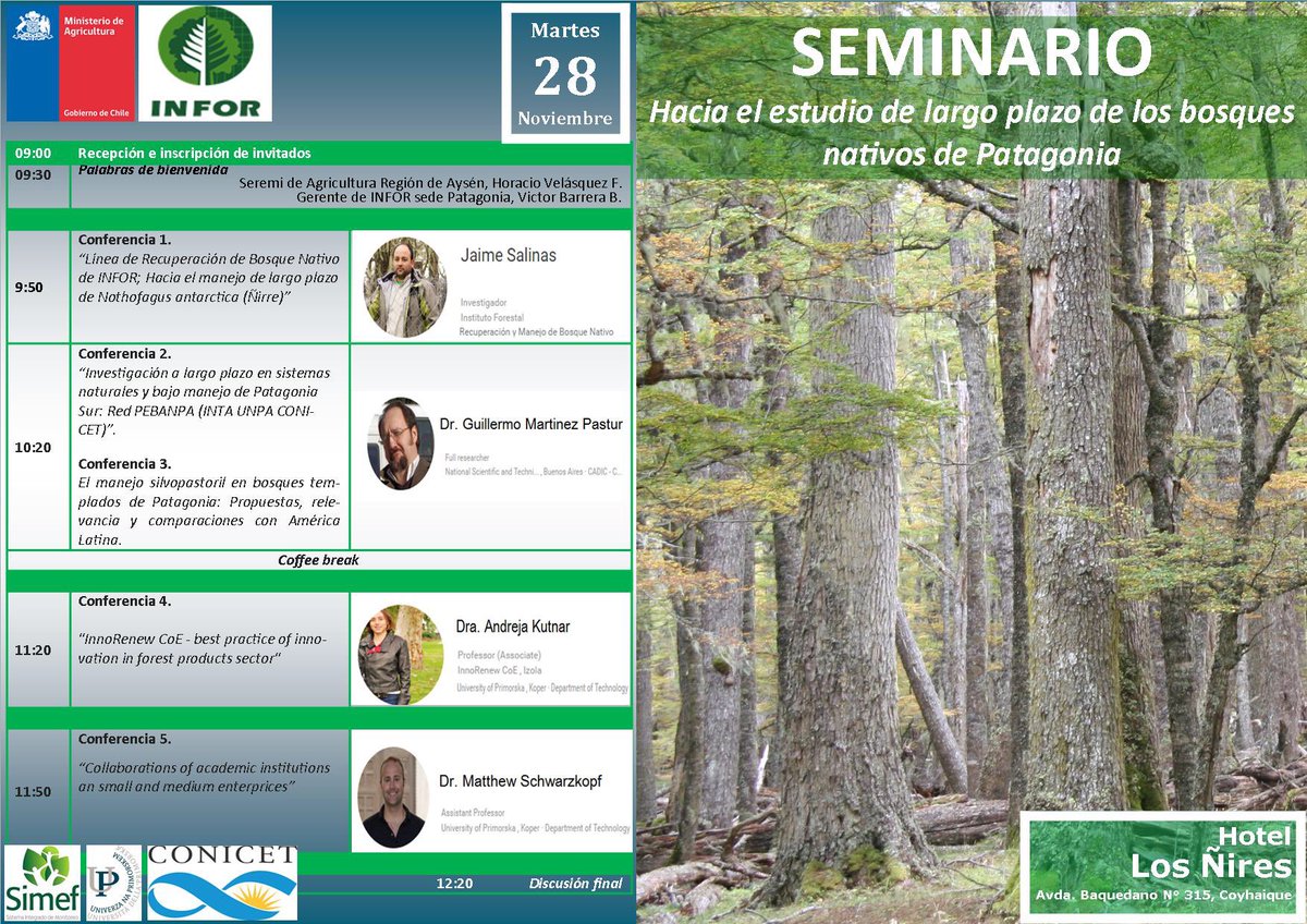Quedan solo 4 días para seminario de Bosque nativo en Coyhaique <a href="/INFOR_Minagri/">Instituto Forestal</a>
