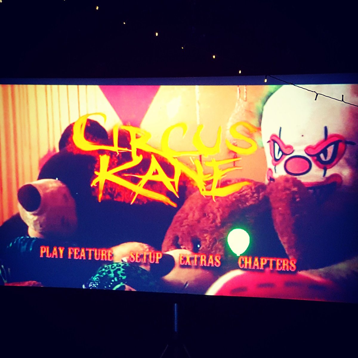 AustinToAcres's tweet photo. Low budget #ScaryMovieNight in the back 40. #FairyCove 💙🤡 https://t.co/3RpLPc44zb
