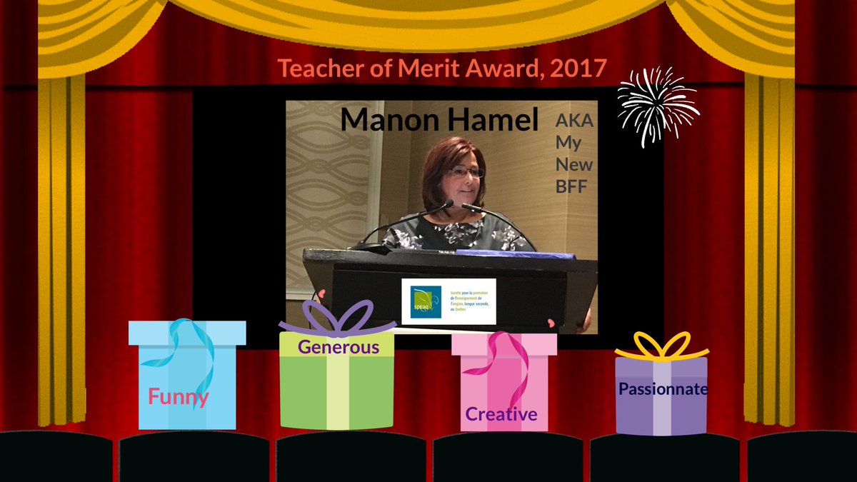 sylvainetremb's tweet photo. This is my mentor and my new best friend forever @manonhml025 She was awarded the Teacher of Merit 2017 #SPEAQ #WellDeserved #proud #TrueFriendship #What’sYourGift @Buncee @Seesaw @ClassDojo She is the best Ambassador too..😉 @SebastienProulx https://t.co/MkogktHbml https://t.co/0jp8OsKto3