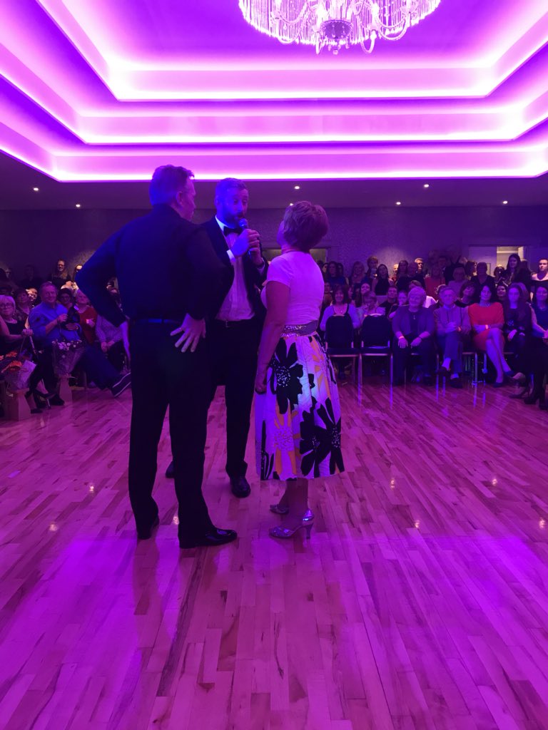 strictlyclon's tweet photo. The trainers  of @strictlyclon Jim &amp; Margaret took to the stage tonight for a fab rumba #clonstrictly17 @SouthernStarIRL @Dunmorehouse https://t.co/hgF6nYicIA