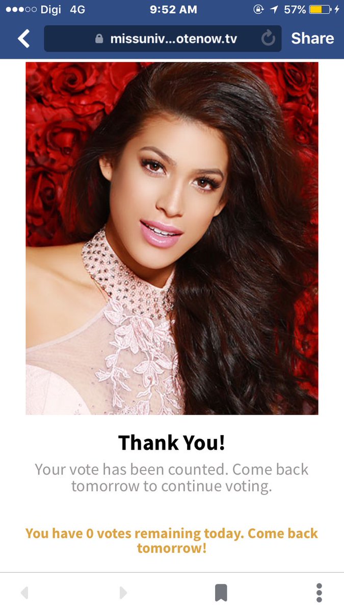 AnDon_95's tweet photo. #MissUniverse #Malaysia JOM vote Hari ini last day nak vote jam 4 tutup sdh vote https://t.co/E1e9V8OVG9