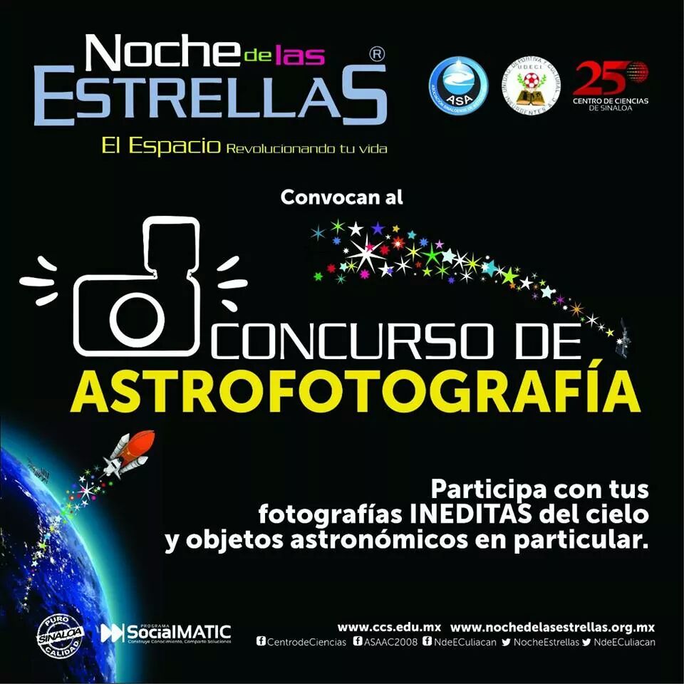 ASA_AC08's tweet photo. ¿Vives en Culiacán? acompañanos mañana en el Centro de Ciencias de Sinaloa a partir de las 4 pm en la noche de las estrellas 2017: el espacio revolucionando tu vida https://t.co/r2k7Vyw57x