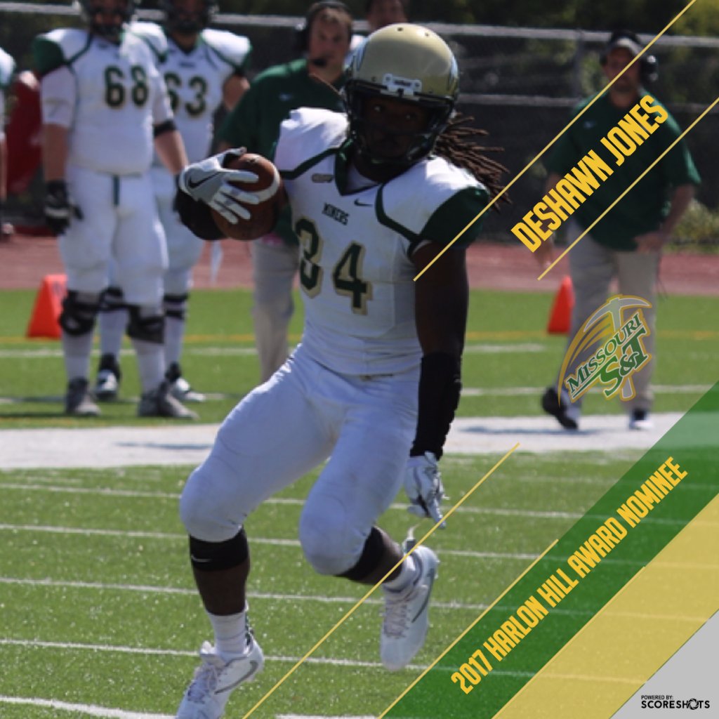 minersports's tweet photo. S&amp;T's Deshawn Jones is one of nine nominees &amp; 34 nationwide for the 2017 Harlon Hill Award. https://t.co/tR8UO1x6e4