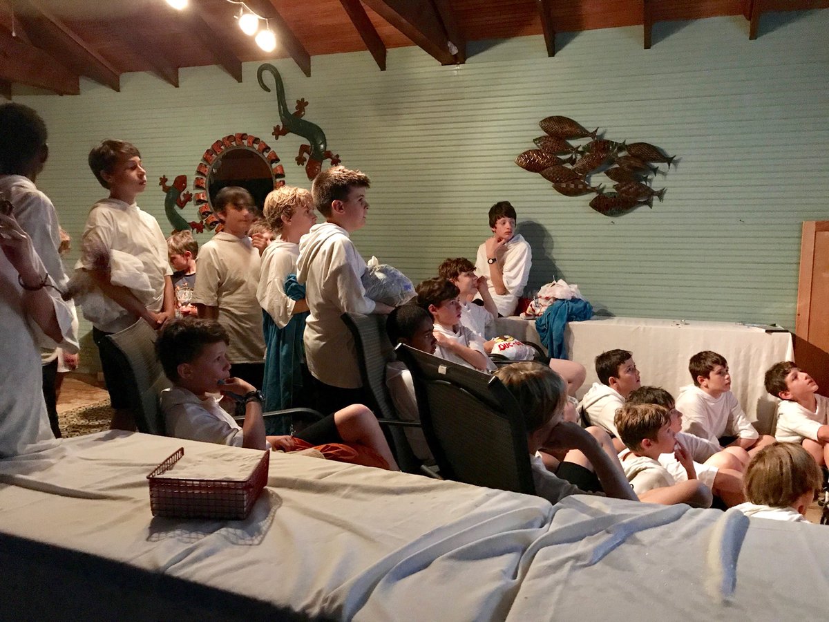 The #boys of <a href="/officiallibera/">Libera</a> watching a movie after a swim. #libera #boyschoir #choir #tulsa #uslibera Libera.org