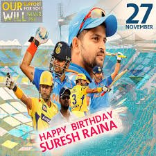 Coming soon 
              Birthday of 
               Suresh raina

Happy birthday in advance 