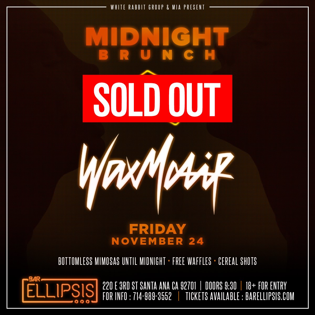 12ambrunch's tweet photo. SOLD OUT TONIGHT!
*we will have LIMITED tickets available at the door. https://t.co/IwqiCz6kzK