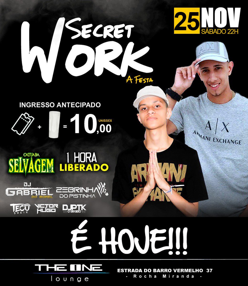Lkvieira06's tweet image. É HOJEE💥

Mais tarde vai rolar a festa que vai parar R.M🖐 vem comigo curtir essa #SecretWork na boate THE ONE💣ainda dá tempo de garantir seu copo+Pulseira✔

🍸Drinks LIBERADOS+1HR de catuaba LIBERADA!

DJ's🎧 Gabriel do Borel + Zebrinha do pistinha colocando pra fuder!💃 BORÁ