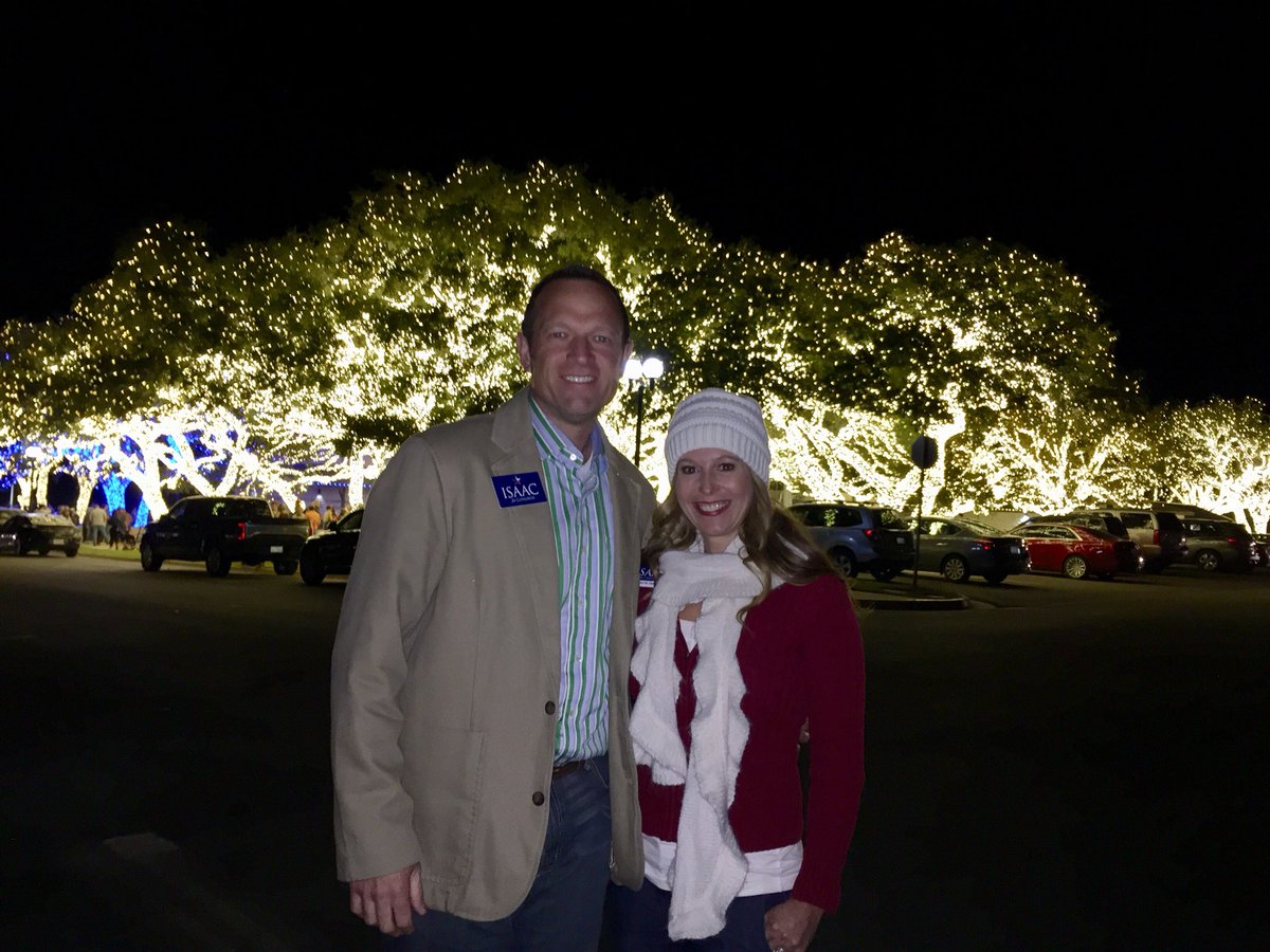 ISAACforEnergy's tweet photo. Such beauty in this picture, glad she married me. The #PECHolidayLights in #JCTX are pretty too. Great to visit with friends in #Blanco county tonight in #CD21 https://t.co/qguyh3GYoK